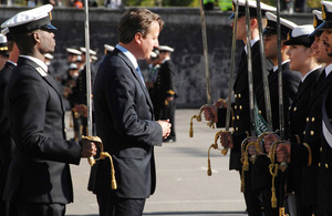 Prime Minister David Cameron inspects cadets