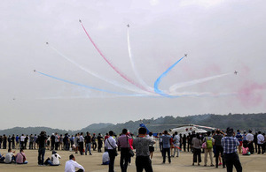 The Red Arrows perform first ever public display in China (Photo credit: Ministry of Defence UK Crown Copyright SAC Gina Edgcumbe)