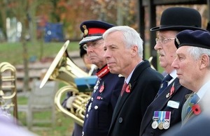 Defence Minister Earl Howe, veterans and current service personnel attended a commemorative service for the 60th anniversary of the Suez Canal Zone ceasefire at the National Memorial Arboretum. Crown copyright.