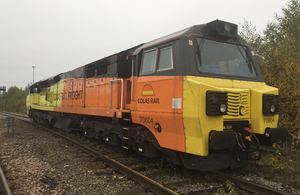 Image of the derailed train (courtesy of Network Rail)