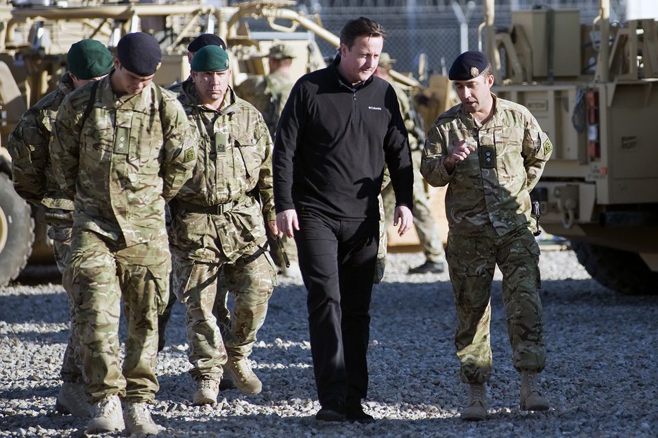 David Cameron meets troops