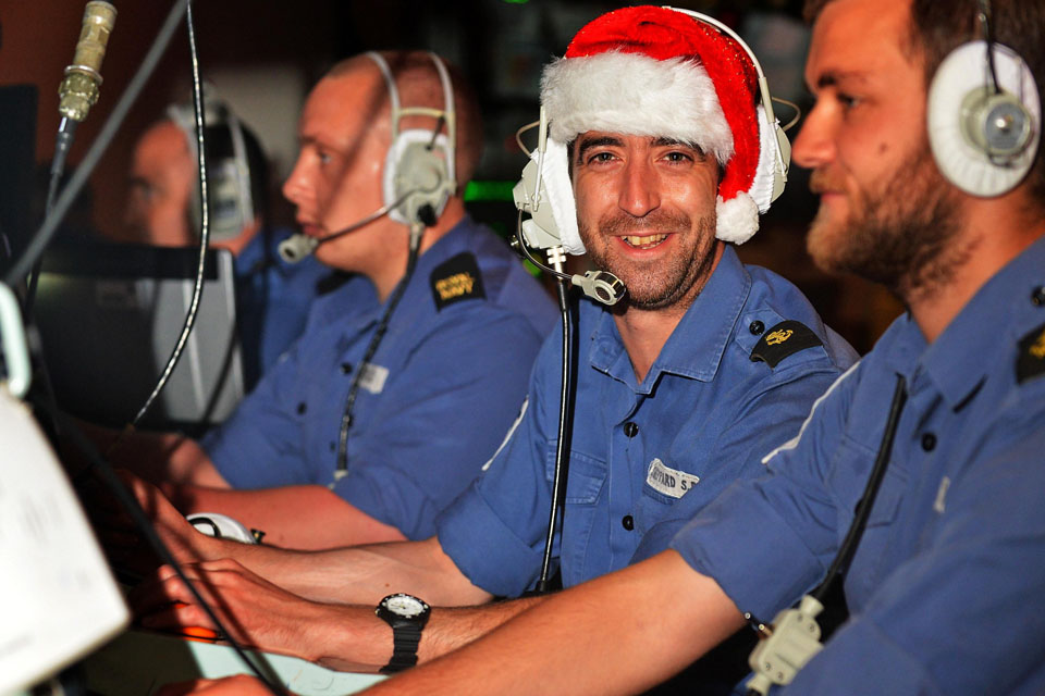 Christmas in HMS Monmouth's operations room