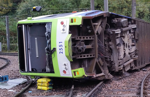 Derailed tram at Sandilands Junction