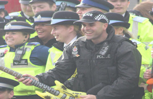 PC Tom Davies takes part in filming the Video for Horizon on my mind