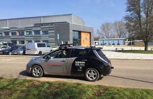 Autonomous car outside the RACE building