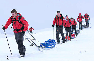 The Walking With The Wounded team training for the North Pole expedition in Norway [Picture: Copyright Walking With The Wounded 2011]