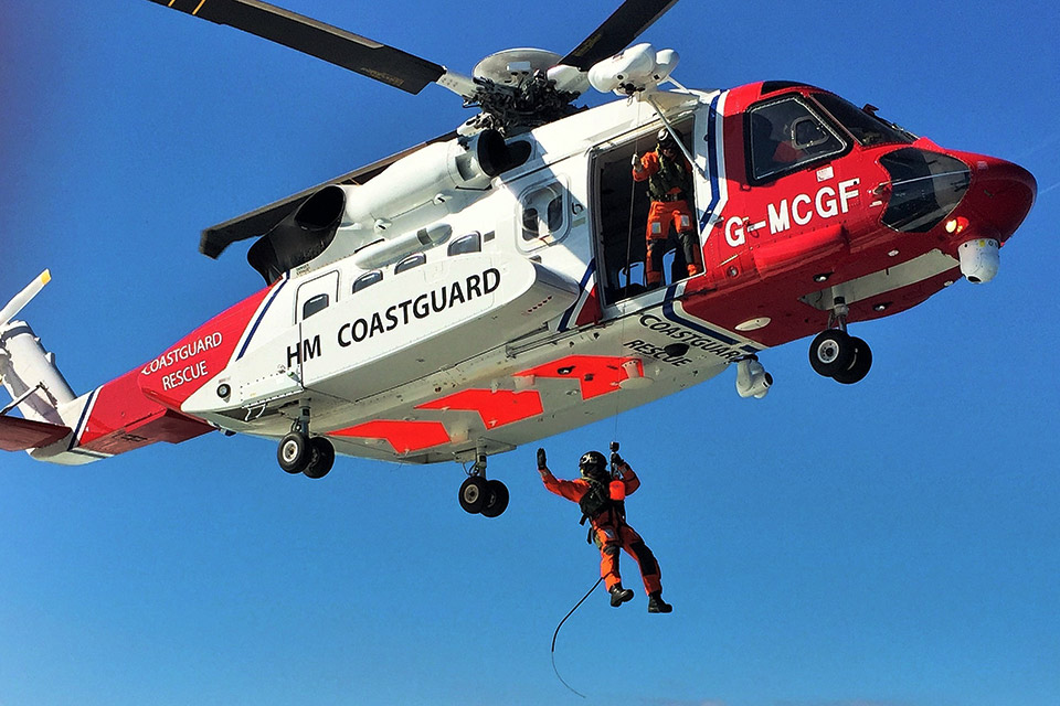 Coastguard helicopter.