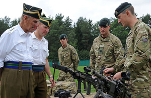 His Royal Highness The Duke of Edinburgh views some of the equipment the Queen's Royal Hussars will be using on their upcoming deployment to Afghanistan [Picture: Staff Sergeant Ian Houlding RLC, Crown Copyright/MOD 2011]
