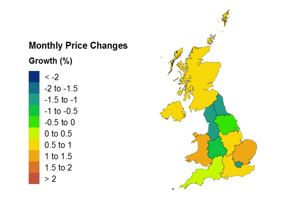 Price changes by country and government office region