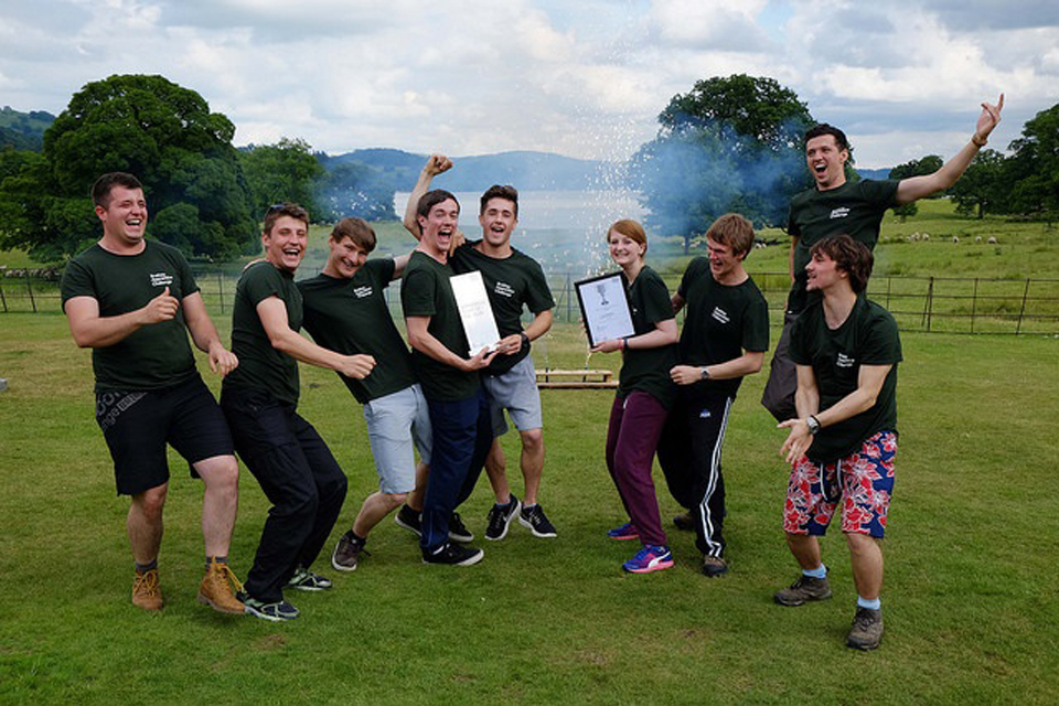 Apprentices from the UK Atomic Energy Authority were named apprentice team of the year 2016 at Brathay Trust’s Windermere headquarters in June.