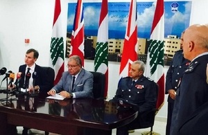 Ambassador Shorter and Minister Machnouk at MOU signing ceremony July 2016