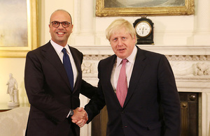 Italian Foreign Minister Angelino Alfano and Foreign Secretary Boris Johnson