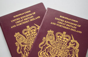 photo of a UK passport