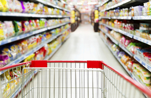 Supermarket with trolley