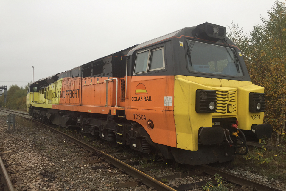 The locomotive derailed at the trap points (photo courtesy of Network Rail)