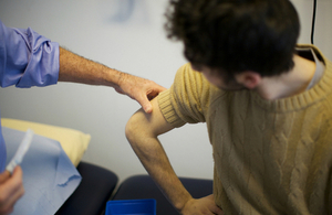 Student being vaccinated