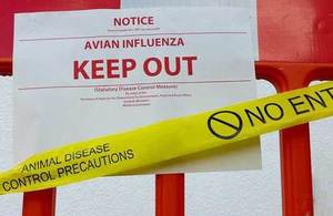 Bird flu keep out sign.