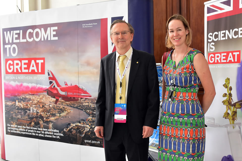 Nobel Prize Winner, Jack Szostak, and British Embassy's Prosperity Director, Catherine Taylor.