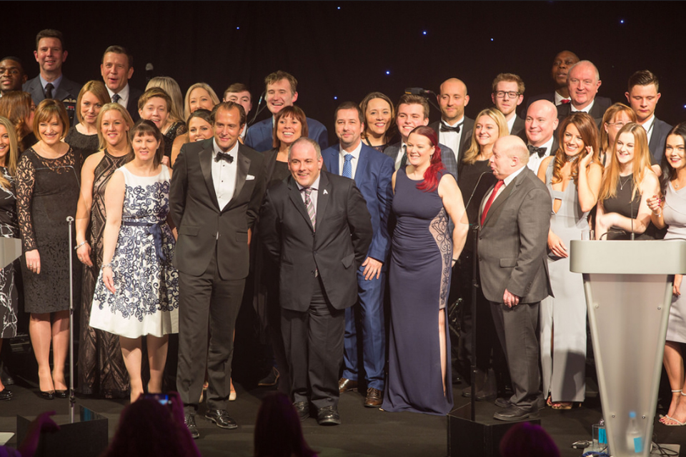 Skills and Apprenticeships Minister Robert Halfon with some of the Top 100 Apprenticeship Employers.