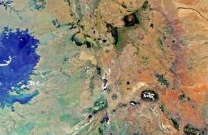 Image of Kenya, Tanzania and Uganda from space.