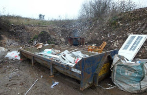 Waste in a skip at Shifnal site