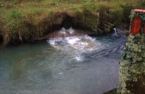 Picture of the discharge point of the pumping station