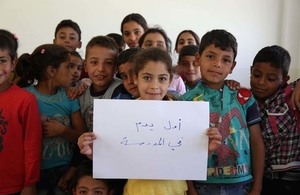 Syrian refugee children in school in Lebanon
