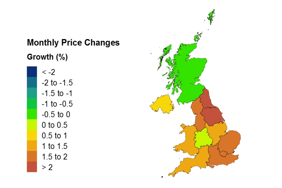 Price changes by country and government office region