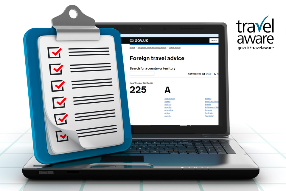 gov.uk foreign travel checklist