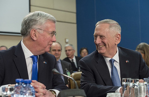 Defence Secretary Sir Michael Fallon met with Defence Ministers, including US Defense Secretary James Mattis. Picture: Office of the Secretary of Defense.