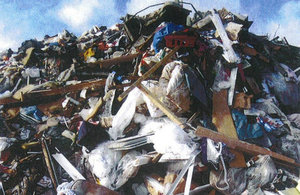 A pile of waste on the site