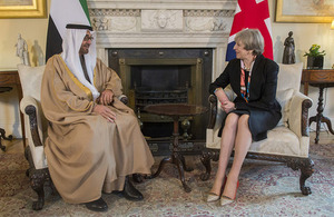 Theresa May and HH Sheikh Mohamed bin Zayed Al Nahyan, Crown Prince of Abu Dhabi