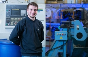 Ollie, a first year Dstl mechanical engineering apprentice