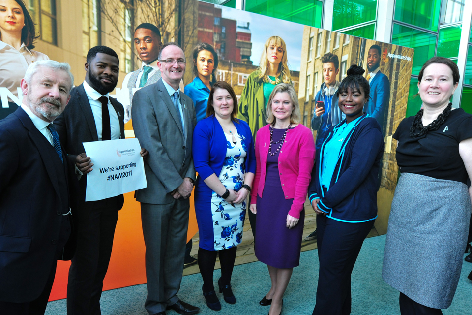 National Apprenticeship Week 2017 launch with Secretary of State for Education, Rt Hon Justine Greening MP