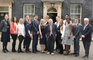 Apprentices were invited to Number 10 for this exciting opportunity which included going inside for a tour