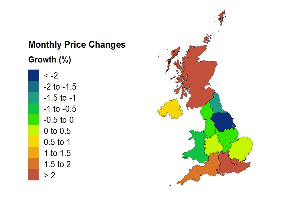 Price changes by country and government office region