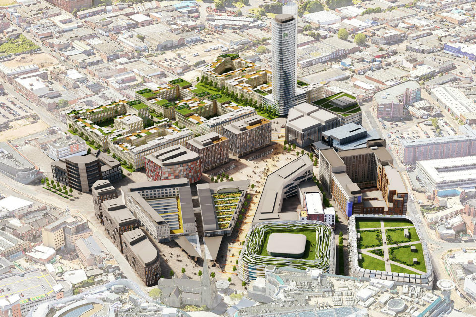 Impression of the new Birmingham Smithfield development by day © Birmingham City Council