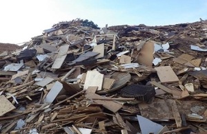 Waste wood at JSJ Wood Recycling