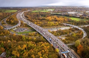 Aerial photo of the Strategic Road Network in the North West (November 2016)