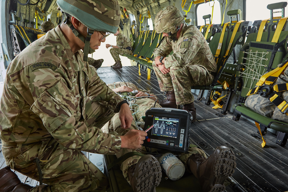 The Tempus Pro medical monitor in action. Crown Copyright.