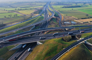 An ariel view of the completed work at junction 19