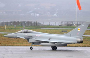 The 100th Typhoon prepares for take-off on its first training sortie [Picture: Senior Aircraftman Matt Baker, Crown Copyright/MOD 2013]
