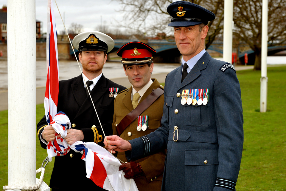 Raising the Armed Forces Day Flag