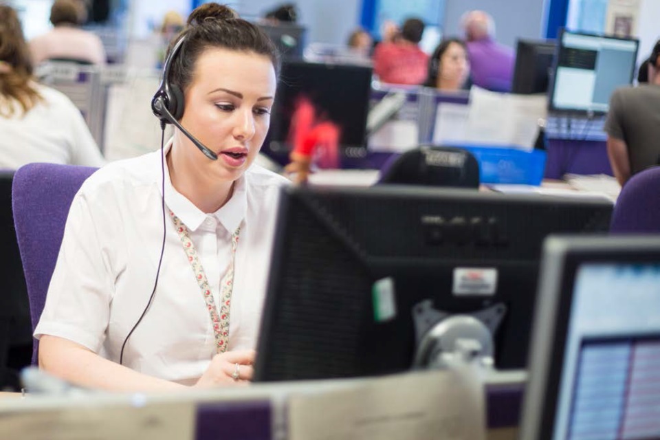 Person on telephone.