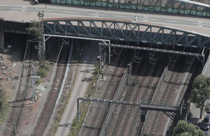 Aerial view of site of first near miss (image courtesy of Network Rail)