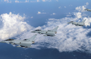 RAF Typhoons will deploy to Romania to support NATO’s Southern Air Policing mission. Crown Copyright.