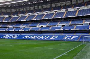 The Santiago Bernabeu Stadium in Madrid