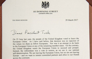 Resumen de la carta entregada por la primera ministra a Donald Tusk