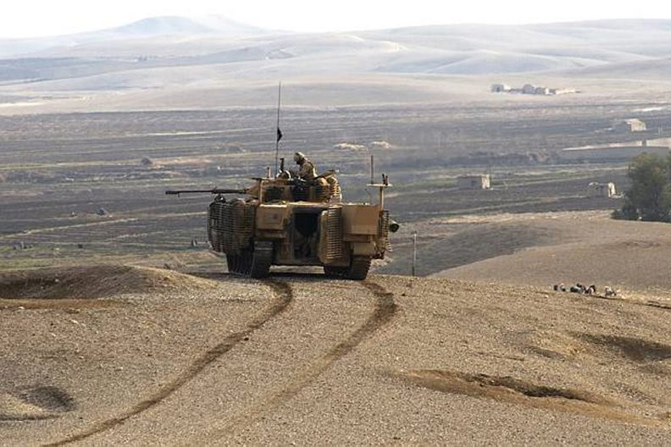 A Warrior infantry fighting vehicle