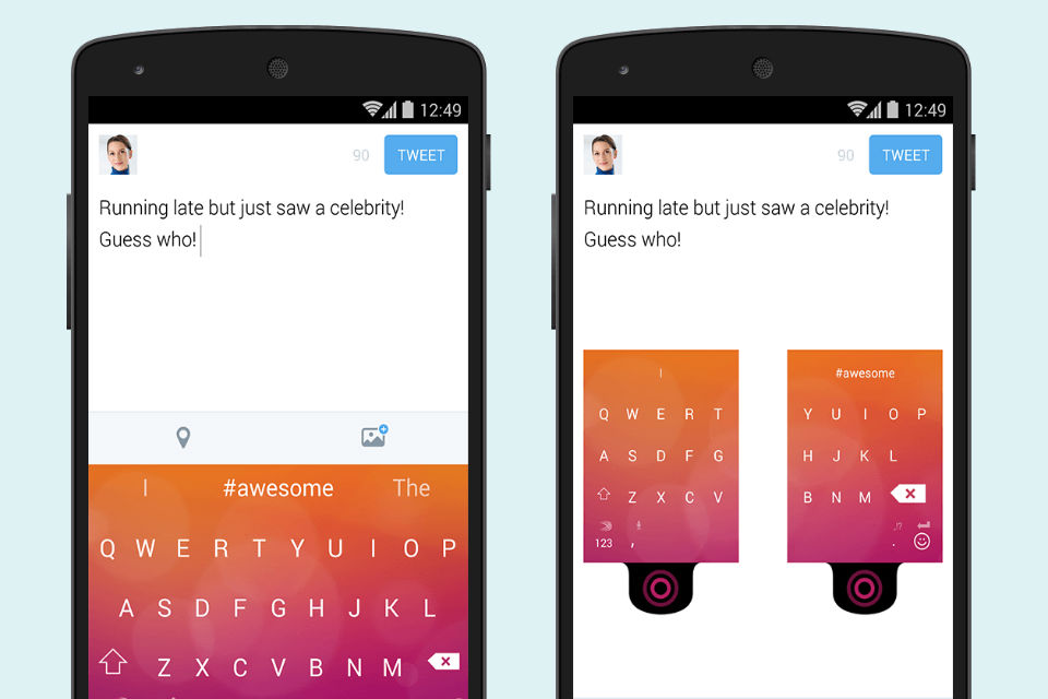 Swiftkey shown on a mobile device